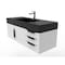 Castello Usa Amazon 48" Wall Mounted White Vanity With Black Top And Black Handles CB-MC-48W-BL-2056-BL - alternate 6